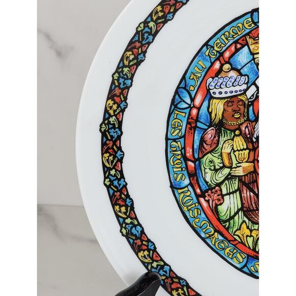 Christmas Three Wise Men Three Kings Vitrail Stain Glass 1979 Porcelain Limoges - Picture 6 of 13